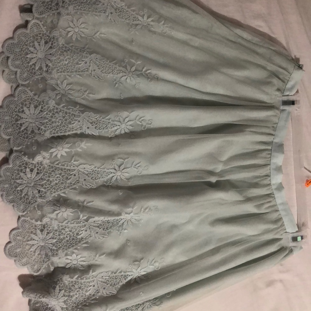 Net and lace skirt (mint green), spring skirt